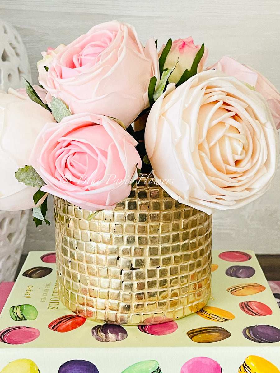 Buy French Style Rose Arrangement-pink Roses Centerpiece-real Online in  India 