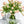 X-Large 60 Peach Tulips | Modern Faux Floral Arrangement | Real Touch Artificial Faux Forever Flowers in Glass Vase, Faux Flowers in Vase