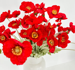 23 Inch Poppy Stem Tall Luxury Quality Artificial Flower | Wedding/Home Decoration | Gifts Decor | Floral Faux Floral, Poppy Stem
