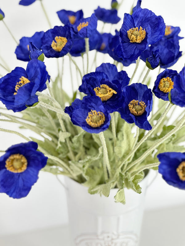 23 Inch Poppy Stem Tall Luxury Quality Artificial Flower | Wedding/Home Decoration | Gifts Decor | Floral Faux Floral, Poppy Stem