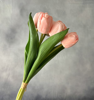 6-Stem Real Touch Tulips Artificial Flower, Realistic Luxury Quality Artificial Kitchen/Wedding/Home Gifts Decor Floral Craft DIY