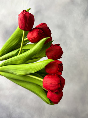 6-Stem Real Touch Tulips Artificial Flower, Realistic Luxury Quality Artificial Kitchen/Wedding/Home Gifts Decor Floral Craft DIY