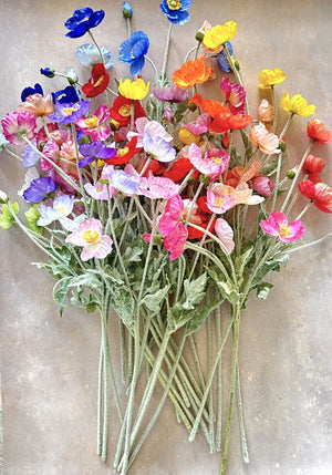 23 Inch Poppy Stem Tall Luxury Quality Artificial Flower | Wedding/Home Decoration | Gifts Decor | Floral Faux Floral, Poppy Stem