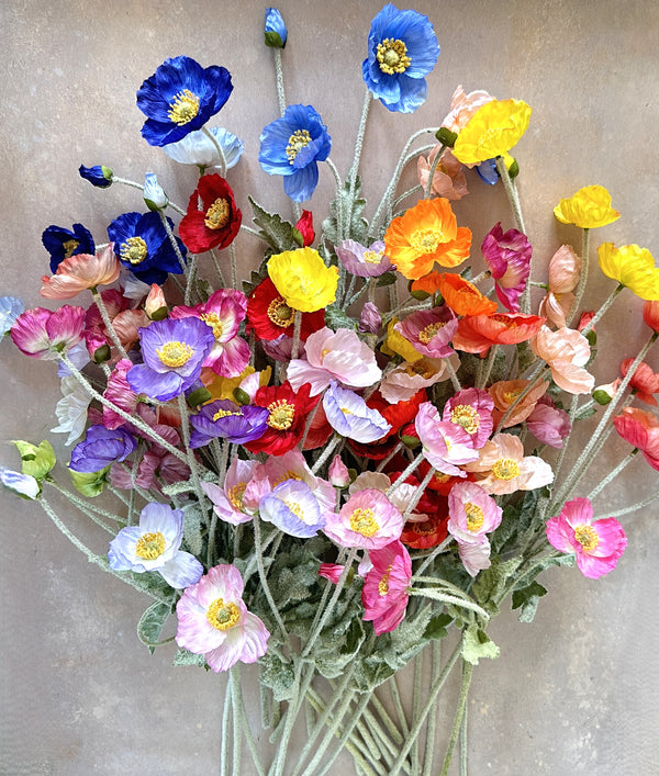 23 Inch Poppy Stem Tall Luxury Quality Artificial Flower | Wedding/Home Decoration | Gifts Decor | Floral Faux Floral, Poppy Stem
