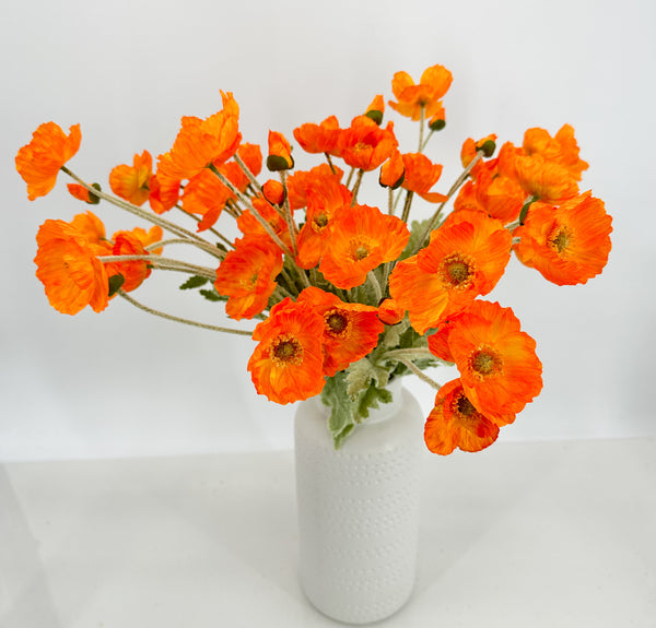 23 Inch Poppy Stem Tall Luxury Quality Artificial Flower | Wedding/Home Decoration | Gifts Decor | Floral Faux Floral, Poppy Stem