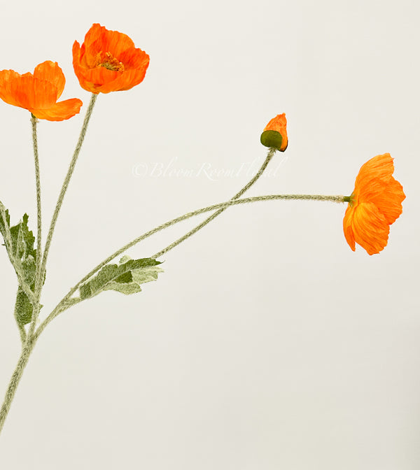 23 Inch Poppy Stem Tall Luxury Quality Artificial Flower | Wedding/Home Decoration | Gifts Decor | Floral Faux Floral, Poppy Stem