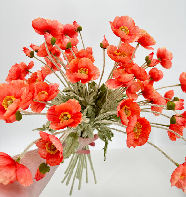 23 Inch Poppy Stem Tall Luxury Quality Artificial Flower | Wedding/Home Decoration | Gifts Decor | Floral Faux Floral, Poppy Stem