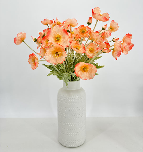 23 Inch Poppy Stem Tall Luxury Quality Artificial Flower | Wedding/Home Decoration | Gifts Decor | Floral Faux Floral, Poppy Stem