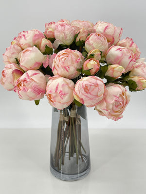 Dried Look Peonies | 9 Stems Cream Artificial Wedding | Home Decoration | Gifts | Decor Floral Flowers, High-Quality Realistic Arrangement