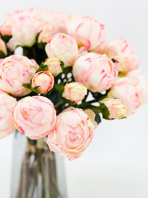 Dried Look Peonies | 9 Stems Cream Artificial Wedding | Home Decoration | Gifts | Decor Floral Flowers, High-Quality Realistic Arrangement