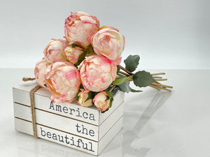 Dried Look Peonies | 9 Stems Cream Artificial Wedding | Home Decoration | Gifts | Decor Floral Flowers, High-Quality Realistic Arrangement