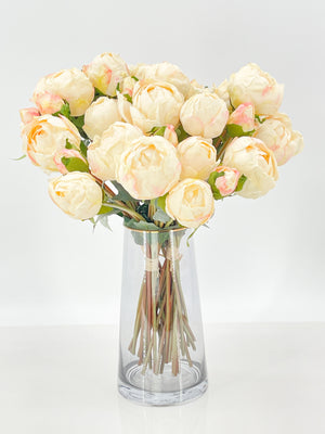 Dried Look Peonies | 9 Stems Cream Artificial Wedding | Home Decoration | Gifts | Decor Floral Flowers, High-Quality Realistic Arrangement