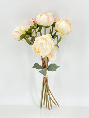 Dried Look Peonies | 9 Stems Cream Artificial Wedding | Home Decoration | Gifts | Decor Floral Flowers, High-Quality Realistic Arrangement