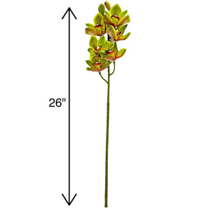 26 inch Boat Orchid Stem Artificial Flowers, Faux Fake Floral Branches, Real Touch Orchid Realistic Home Wedding Kitchen Decor Spring