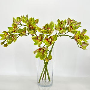 26 inch Boat Orchid Stem Artificial Flowers, Faux Fake Floral Branches, Real Touch Orchid Realistic Home Wedding Kitchen Decor Spring