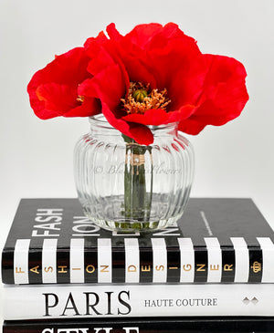 Red Poppies in Vase, Floral Arrangement