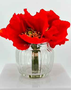 Red Poppies in Vase, Floral Arrangement