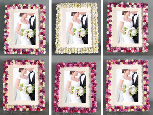 Floral Rose Picture Frame, Faux Pink Roses on Picture Frame, Birthday Gift, Nursery Decor, Kids Bedroom Decor, Wedding Decor