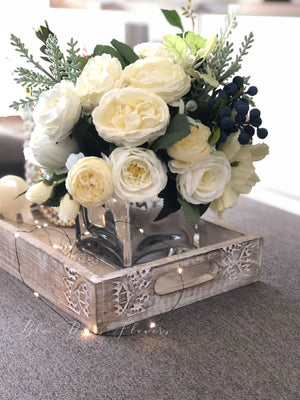 Floral Arrangement, Hydrangea, Peonies, Artificial Flower Centerpiece