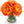 Tangerine Ranunculus Arrangement Artificial Faux Flowers in Glass Vase, Acrylic Water, Centerpiece