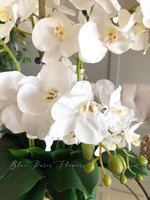 White 8 Stems Phalaenopsis Orchid Arrangement, Real Touch Flower
