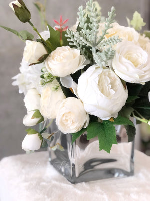 Floral Arrangement, Hydrangea, Peonies, Artificial Flower Centerpiece