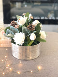 Christmas Artificial Flower Arrangement-Christmas Faux Centerpiece-Christmas Fake Flowers-Real Touch Flower Centerpiece-Christmas Gift-Decor