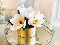 Luxurious White Magnolia Arrangement-Real Touch-Artificial Faux Centerpiece-Fake Flower Centerpiece-Home Decor