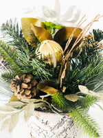 Christmas Artificial Flower Arrangement-Christmas Faux Centerpiece-Christmas Fake Flowers Centerpiece-Christmas Gift-Decor