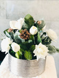 Christmas Artificial Flower Arrangement-Christmas Faux Centerpiece-Christmas Fake Flowers-Real Touch Flower Centerpiece-Christmas Gift-Decor