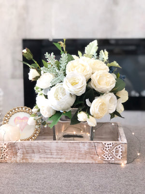 Floral Arrangement, Hydrangea, Peonies, Artificial Flower Centerpiece