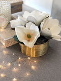 Luxurious White Magnolia Arrangement-Real Touch-Artificial Faux Centerpiece-Fake Flower Centerpiece-Home Decor