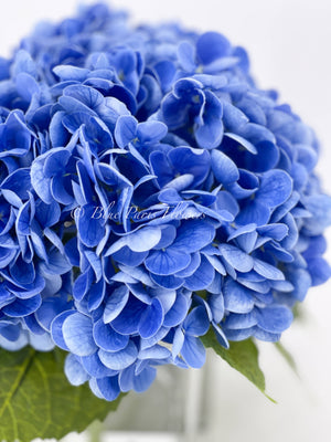 Deep Blue REAL TOUCH Hydrangeas in Vase Artificial Faux Flower Arrangement French Floral Centerpiece Flower Faux Flower in Vase Home Decor