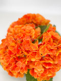 Tangerine Orange Fall REAL TOUCH Hydrangeas in Vase Artificial Faux Flower Arrangement French Floral Centerpiece Flower Faux Flower in Vase Home Decor