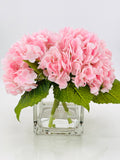 Light Pink REAL TOUCH Hydrangeas in Vase Artificial Faux Flower Arrangement French Floral Centerpiece Flower Faux Flower in Vase Home Decor
