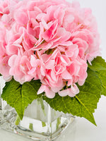Light Pink REAL TOUCH Hydrangeas in Vase Artificial Faux Flower Arrangement French Floral Centerpiece Flower Faux Flower in Vase Home Decor