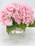 Light Pink REAL TOUCH Hydrangeas in Vase Artificial Faux Flower Arrangement French Floral Centerpiece Flower Faux Flower in Vase Home Decor
