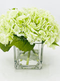 Light Green REAL TOUCH Hydrangeas in Vase Artificial Faux Flower Arrangement French Floral Centerpiece Flower Faux Flower in Vase Home Decor