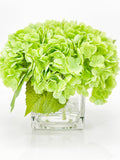 Nature Green REAL TOUCH Hydrangeas in Vase Artificial Faux Flower Arrangement French Floral Centerpiece Flower Faux Flower in Vase Home Decor