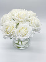 Real Touch Flower Arrangement, Rose Floral Arrangements-Real Touch Rose Flower Arrangement-Faux Rose Arrangement, Rose Centerpiece