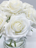 Real Touch Flower Arrangement, Rose Floral Arrangements-Real Touch Rose Flower Arrangement-Faux Rose Arrangement, Rose Centerpiece