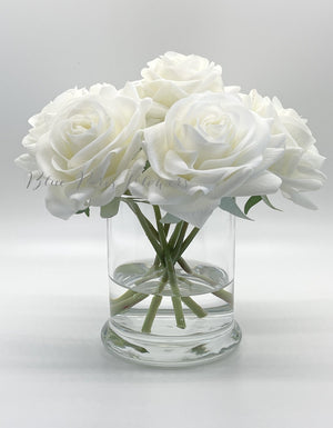 Real Touch Flower Arrangement, Rose Floral Arrangements-Real Touch Rose Flower Arrangement-Faux Rose Arrangement, Rose Centerpiece