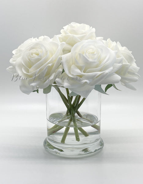 30 Real Touch Roses Round Centerpiece Arrangement – Flovery