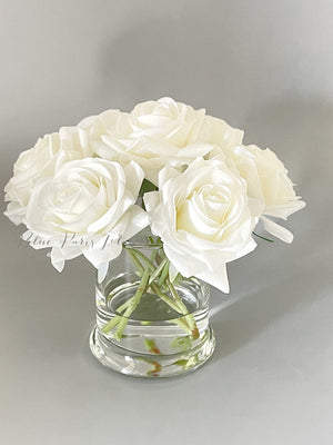 Real Touch Flower Arrangement, Rose Floral Arrangements-Real Touch Rose Flower Arrangement-Faux Rose Arrangement, Rose Centerpiece