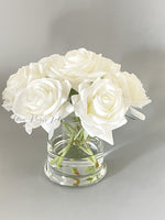 Real Touch Flower Arrangement, Rose Floral Arrangements-Real Touch Rose Flower Arrangement-Faux Rose Arrangement, Rose Centerpiece