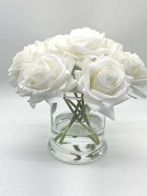 Real Touch Flower Arrangement, Rose Floral Arrangements-Real Touch Rose Flower Arrangement-Faux Rose Arrangement, Rose Centerpiece