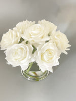 Real Touch Flower Arrangement, Rose Floral Arrangements-Real Touch Rose Flower Arrangement-Faux Rose Arrangement, Rose Centerpiece