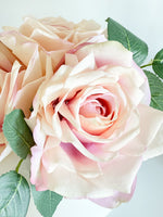 Real Touch Faux Pink Roses Flower Arrangement