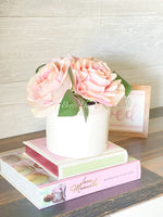 Real Touch Faux Pink Roses Flower Arrangement