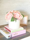 Real Touch Faux Pink Roses Flower Arrangement